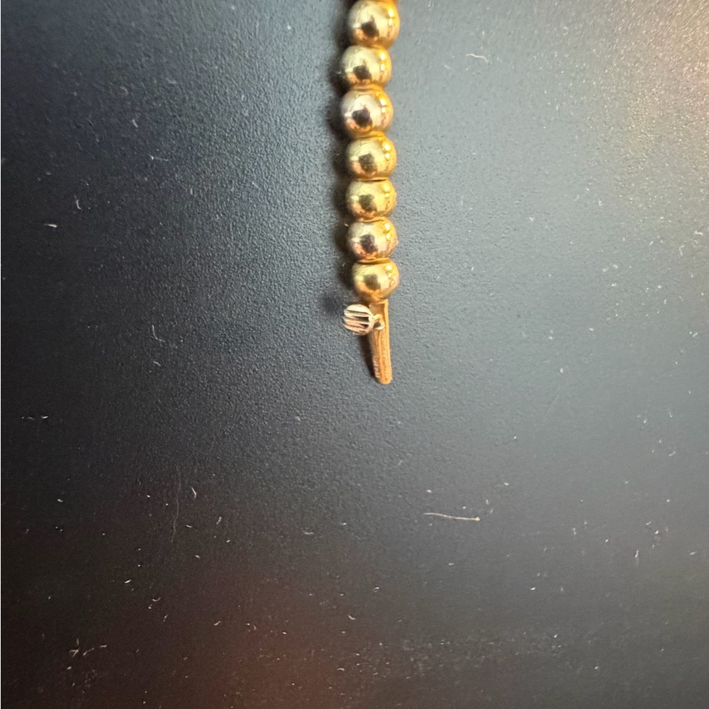 Elegant Vintage Gold 2mm 10k Beaded Necklace - Picture 3 of 4